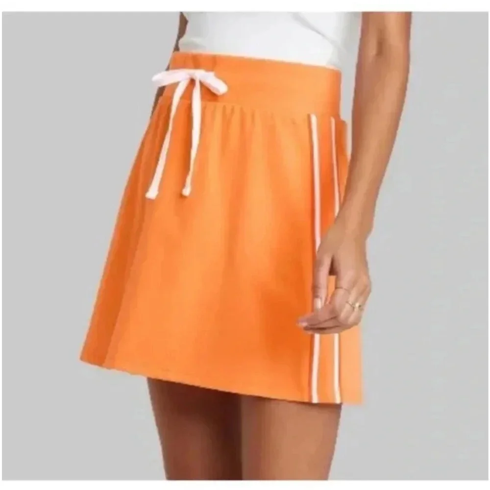 Wild Fable Mini Tennis Skirt Juniors Size S Orange w/ White/Dark Orange Stripes